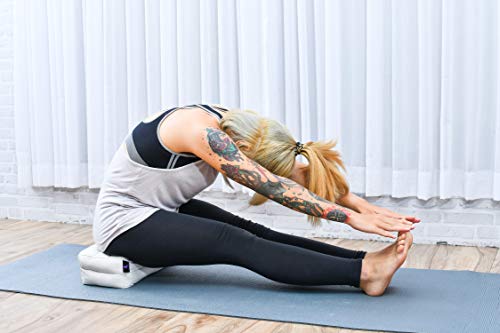Leewadee Bloque de Yoga pequeño – Cojín Alargado para Pilates y meditación, cojín para el Suelo Hecho de kapok Natural, 35 x 18 x 12 cm, Color Natural