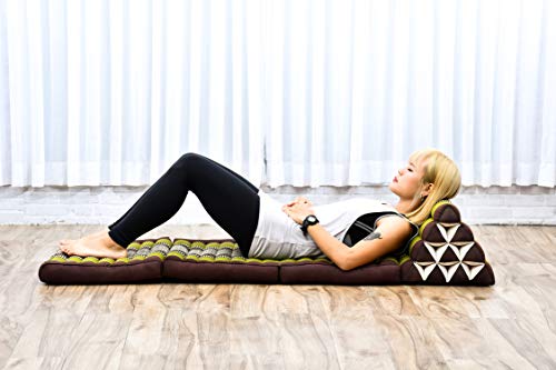 Leewadee colchón Plegable con Tres segmentos – Futón con cojín Hecho a Mano de kapok ecológico, colchoneta tailandesa, 170 x 53 cm, marrón Verde Leewadee colchón Plegable con Tres segmentos – Futón con cojín Hecho a Mano de kapok ecológico, colchoneta tailandesa, 170 x 53 cm, marrón Verde