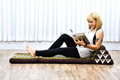 Leewadee colchón Plegable con Tres segmentos – Futón con cojín Hecho a Mano de kapok ecológico, colchoneta tailandesa, 170 x 53 cm, marrón Verde Leewadee colchón Plegable con Tres segmentos – Futón con cojín Hecho a Mano de kapok ecológico, colchoneta tailandesa, 170 x 53 cm, marrón Verde