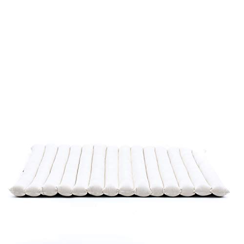 Leewadee colchoneta de meditación Zabuton – Cojín de Suelo Cuadrado, Asiento tailandés de Yoga Hecho de kapok ecológico, 69 x 78 cm, Color Natural