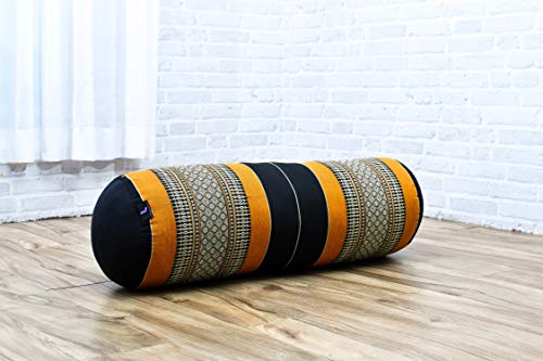 Leewadee Set de 2 Yoga bolsters Grandes – Almohadas tailandesas de kapok Natural, Cojines alargados para Pilates, 65 x 25 x 25 cm, Set de 2, Naranjo Negro Leewadee Set de 2 Yoga bolsters Grandes – Almohadas tailandesas de kapok Natural, Cojines alargados para Pilates, 65 x 25 x 25 cm, Set de 2, Naranjo Negro