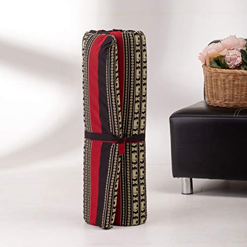 Leewadee Set de meditación con Funda – Cojín Zafu y colchoneta Zabuton de meditación y Yoga, Asiento tailandés de kapok Natural, Set de 2, Negro Rojo Leewadee Set de meditación con Funda – Cojín Zafu y colchoneta Zabuton de meditación y Yoga, Asiento tailandés de kapok Natural, Set de 2, Negro Rojo