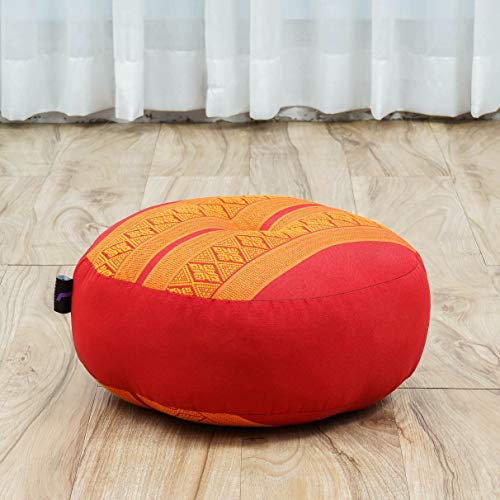 Leewadee Set de meditación Mini – Cojín de Yoga Zafu y colchoneta de meditación Zabuton, Asiento tailandés de kapok ecológico, Set de 2, Naranjo Rojo Leewadee Set de meditación Mini – Cojín de Yoga Zafu y colchoneta de meditación Zabuton, Asiento tailandés de kapok ecológico, Set de 2, Naranjo Rojo