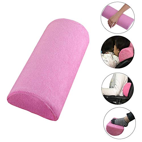 LEEYYO Almohada de espuma viscoelástica rosa para cuello, espalda, columna lumbar, rodilla y alivio del dolor de media luna