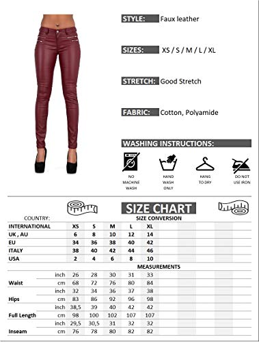 Leggings ajustados para mujer, con aspecto de cuero, tallas 34, 36, 38, 40, 42