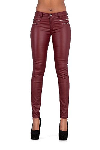 Leggings ajustados para mujer, con aspecto de cuero, tallas 34, 36, 38, 40, 42