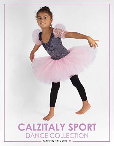 LEGGINGS DANZA PARA NIÑAS | MALLAS DE BALLET EN MICROFIBRA | 60 DEN | ROSA | 4/6, 8/10, 12/14 AÑOS | CALCETERÍA ITALIANA | (12/14 Años, Negro)