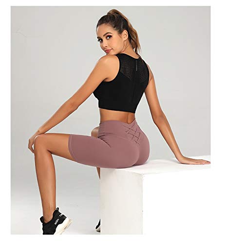 Leggings Deportivos Pantalones Pantalones Cortos De Gimnasio para Mujer Levantamiento De Cintura Alta Push Up Leggings Deportivos De Ciclismo Ajustados + Bolsillo para Teléfon