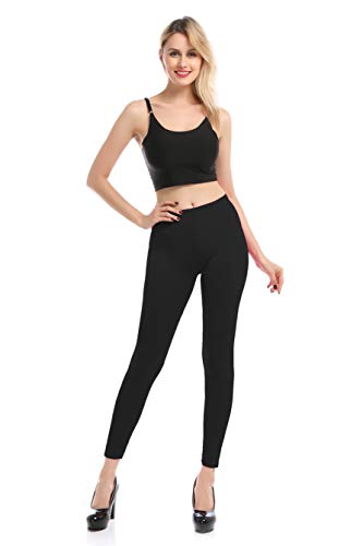 Leggings Malla Elástica de Tiro Alto/Pantalones Largos Deportiva Danza Running Fitness para Mujer (Negro, L/XL)