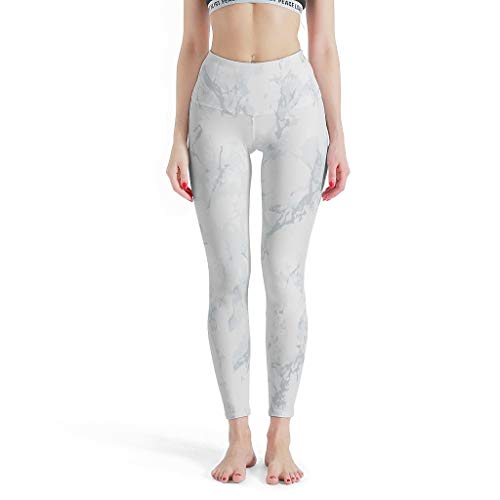 Leggings para mujer con textura de mármol, suaves, transpirables, elásticos, de cintura alta, para yoga, efecto artístico, para el gimnasio, color blanco, 4 y 4XL Leggings para mujer con textura de mármol, suaves, transpirables, elásticos, de cintura alta, para yoga, efecto artístico, para el gimnasio, color blanco, 4 y 4XL