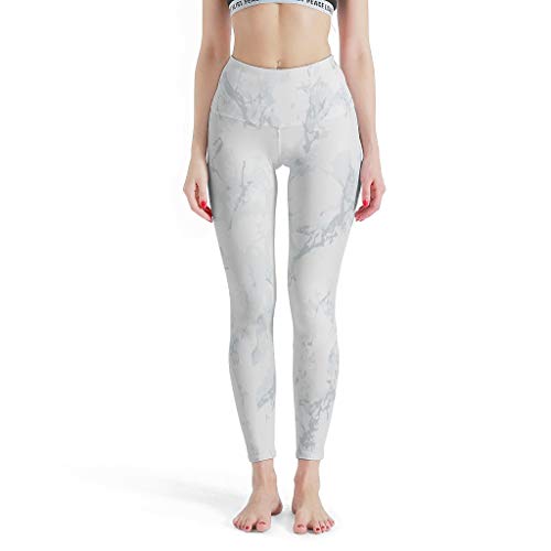 Leggings para mujer con textura de mármol, suaves, transpirables, elásticos, de cintura alta, para yoga, efecto artístico, para el gimnasio, color blanco, 4 y 4XL