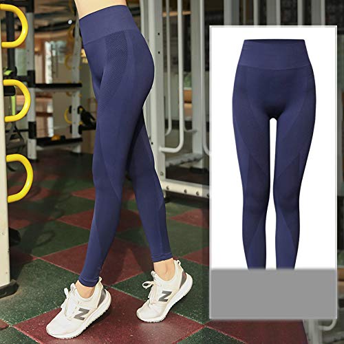 Leggings Plus Size Fitness Seamless Leggings Women Yoga Sport Tummy Pants High Waist Workout Trousers Slim Gym Pants Sportswears 4XL Blue