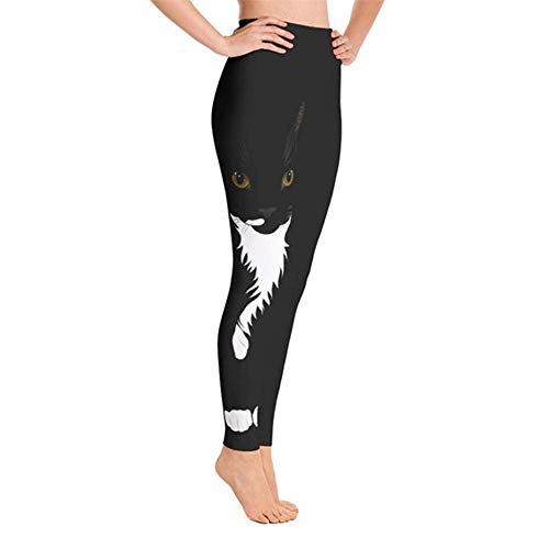 Leggins Mujer Fitness Mallas Deportivo Pilates, Gato de la mujer imprime leggings pantalones de yoga de moda delgado capri verano pantalones largos flacos pantalones de chándal atlético medias Activew