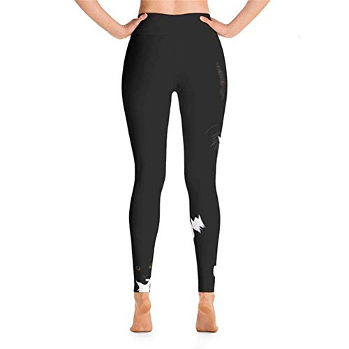 Leggins Mujer Fitness Mallas Deportivo Pilates, Gato de la mujer imprime leggings pantalones de yoga de moda delgado capri verano pantalones largos flacos pantalones de chándal atlético medias Activew