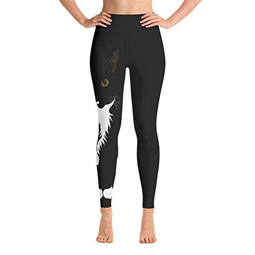 Leggins Mujer Fitness Mallas Deportivo Pilates, Gato de la mujer imprime leggings pantalones de yoga de moda delgado capri verano pantalones largos flacos pantalones de chándal atlético medias Activew