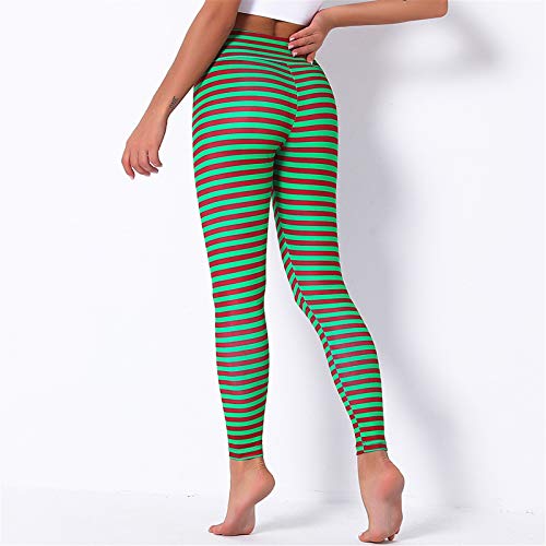 Leggins Mujer Fitness Mallas Gimnasio Pilates, Yoga Pantalones Leggings de Navidad de talle alto impresiones digitales flacos de las mujeres divertidas de vestuario entrenamiento de la gimnasia medias