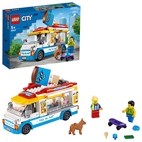 LEGO City Great Vehicles - Camión de los Helados, Juguete de Construcción, Recomendado a Partir de 5 Años, con Camión de Venta de Helado, 2 Minifiguras y un Perro (60253) , color/modelo surtido