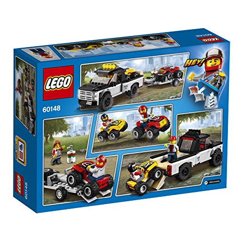 LEGO City Great Vehicles - Todoterreno del equipo de carreras, divertido set de construcción con dos quads y una camioneta con remolque (60148)