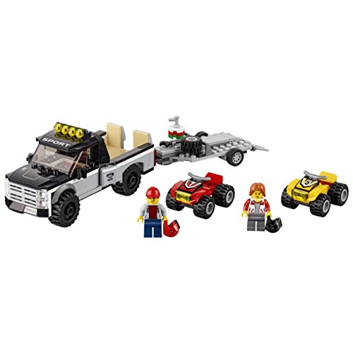 LEGO City Great Vehicles - Todoterreno del equipo de carreras, divertido set de construcción con dos quads y una camioneta con remolque (60148)