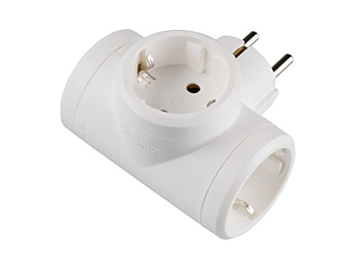 Legrand, 050662 Adaptadores - Adaptador triple con entrada lateral, enchufe en color blanco, potencia máxima de este ladron es de 3680 W, 10/16 A a 230 Voltios Legrand, 050662 Adaptadores - Adaptador triple con entrada lateral, enchufe en color blanco, potencia máxima de este ladron es de 3680 W, 10/16 A a 230 Voltios