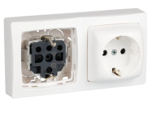 Legrand, 097381 Oteo - Enchufe doble, enchufe de pared gama ‘Oteo Monobloc’, toma de corriente doble, color blanco, para montaje en superficie Legrand, 097381 Oteo - Enchufe doble, enchufe de pared gama ‘Oteo Monobloc’, toma de corriente doble, color blanco, para montaje en superficie