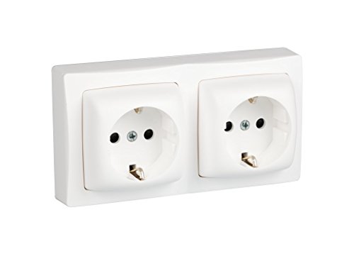 Legrand, 097381 Oteo - Enchufe doble, enchufe de pared gama ‘Oteo Monobloc’, toma de corriente doble, color blanco, para montaje en superficie Legrand, 097381 Oteo - Enchufe doble, enchufe de pared gama ‘Oteo Monobloc’, toma de corriente doble, color blanco, para montaje en superficie