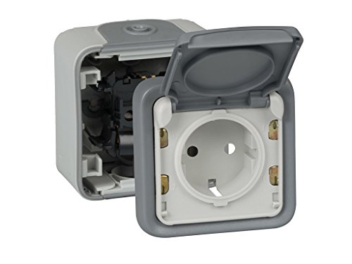 legrand 191504 Base De Enchufe Estanca Con Tapa Para Superficie, Gris legrand 191504 Base De Enchufe Estanca Con Tapa Para Superficie, Gris