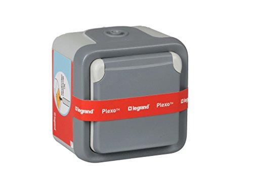 legrand 191504 Base De Enchufe Estanca Con Tapa Para Superficie, Gris legrand 191504 Base De Enchufe Estanca Con Tapa Para Superficie, Gris