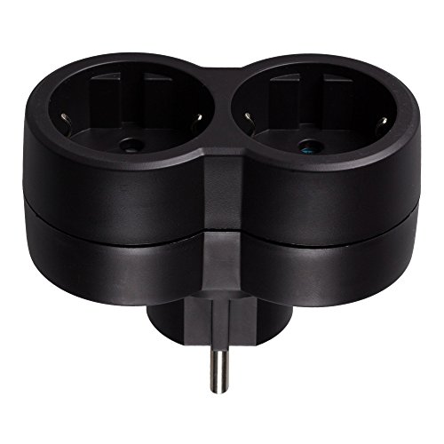 Legrand 50511 Adaptador Enchufe, Doble, Frontal, Negro Legrand 50511 Adaptador Enchufe, Doble, Frontal, Negro