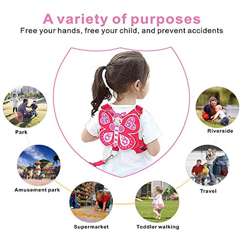 Lehoo Castle Correa para niños pequeños 4 en 1 Anti Lost Wrist Link Arnés de seguridad para niños Muñequera para niños Asistente de correa para la niña Rosa (Mariposa) Lehoo Castle Correa para niños pequeños 4 en 1 Anti Lost Wrist Link Arnés de seguridad para niños Muñequera para niños Asistente de correa para la niña Rosa (Mariposa)
