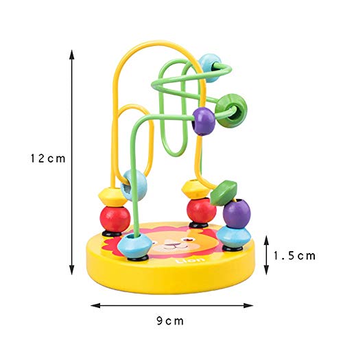 LEICH Juguetes de Madera educativos for niños de Aprendizaje Temprano de Las Muchachas de los círculos de Madera del Grano de Alambre Laberinto de la montaña Rusa (Color : 001)
