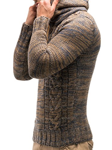 Leif Nelson Los Hombres del Jersey de Punto suéter Encapuchado LN-20227 Marrón Medium Leif Nelson Los Hombres del Jersey de Punto suéter Encapuchado LN-20227 Marrón Medium