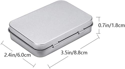 Leifeng Tower Multifunctional Cabilock 3pcs Metal Rectangular Caja de hojalata vacía Mini Caja portátil Kit de Almacenamiento pequeño Organizador de casa con Tapas para Velas Dulces (Plata)