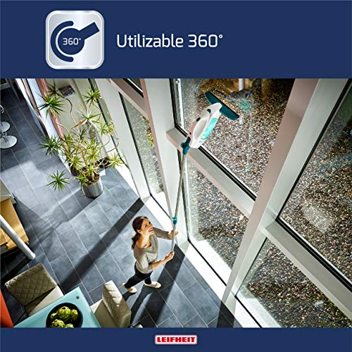 Leifheit Set aspirador limpiacristales Dry & Clean con palo y limpiaventanas para una limpieza 360º sin marcas, aspiradora vertical con 35 min de autonomía Leifheit Set aspirador limpiacristales Dry & Clean con palo y limpiaventanas para una limpieza 360º sin marcas, aspiradora vertical con 35 min de autonomía