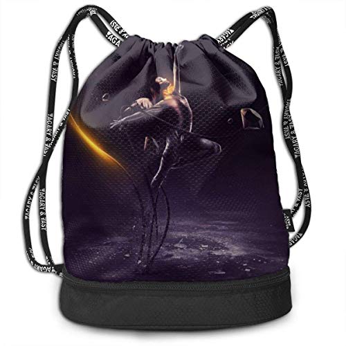 Leila Marcus Mochila con cordón, Bolsas de Cuerda, para Danza artística, Almacenamiento a Granel para Gimnasio, trelling, Senderismo Leila Marcus Mochila con cordón, Bolsas de Cuerda, para Danza artística, Almacenamiento a Granel para Gimnasio, trelling, Senderismo