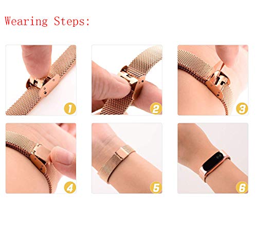 Leisial Correa de Reloj de Pulsera para Mi Banda 3 - Acero Inoxidable Ajustable para Mujer Hombre (Circunferencia de la muñeca: 210 * 12mm) Leisial Correa de Reloj de Pulsera para Mi Banda 3 - Acero Inoxidable Ajustable para Mujer Hombre (Circunferencia de la muñeca: 210 * 12mm)
