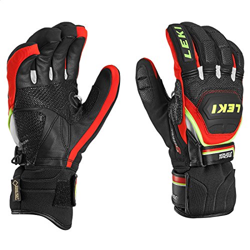 LEKI Worldcup Race Coach Flex S GTX Esquiar Guantes Masculino Negro, Cal, Rojo - Guantes de Deporte de Invierno (Esquiar, Guantes, Masculino, Adecuado para Carreras, Invierno, Negro, Cal, Rojo)