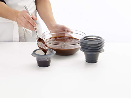 Lékué Set de 6 Moldes para Coulant de Chocolate de Silicona, Negro/Translúcido Lékué Set de 6 Moldes para Coulant de Chocolate de Silicona, Negro/Translúcido