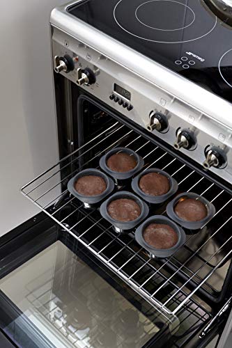 Lékué Set de 6 Moldes para Coulant de Chocolate de Silicona, Negro/Translúcido Lékué Set de 6 Moldes para Coulant de Chocolate de Silicona, Negro/Translúcido