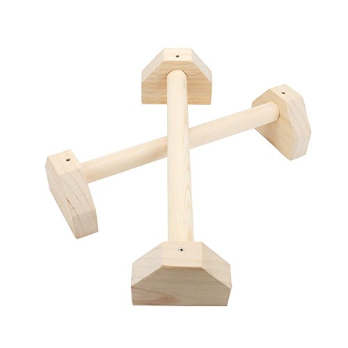 Lembeauty 1 par de soportes elásticos paralelos de madera Push Up Bar individual doble calistenia soporte de mano barras personalizables para yoga, ejercicio push-ups