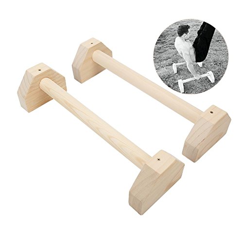 Lembeauty 1 par de soportes elásticos paralelos de madera Push Up Bar individual doble calistenia soporte de mano barras personalizables para yoga, ejercicio push-ups Lembeauty 1 par de soportes elásticos paralelos de madera Push Up Bar individual doble calistenia soporte de mano barras personalizables para yoga, ejercicio push-ups