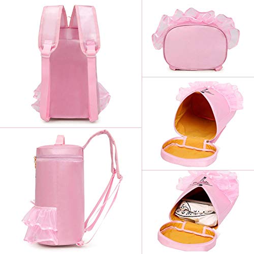 Lembeauty Mochila para niñas con decoración de ballet, con patrón bordado, impermeable, para el gimnasio o el colegio rosa Rosa Lembeauty Mochila para niñas con decoración de ballet, con patrón bordado, impermeable, para el gimnasio o el colegio rosa Rosa