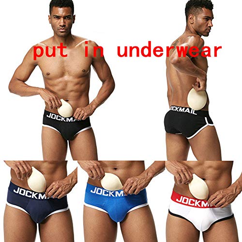 Lenfesh Sexy Accesorios de Hombre para Bañadores de Natación Underwear Briefs, Bulge Penis Pouch Pad Push Up Cup Sponge Cup Enhancer - Extraíble - Color de la Piel