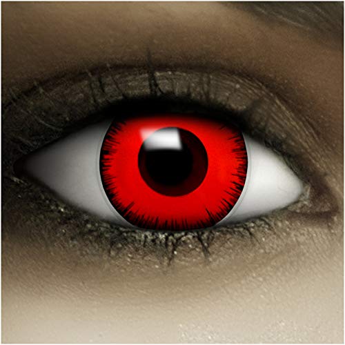 Lentillas de color"Volturi" + cápsulas de sangre artificial + recipiente de FXContacs en blanco, blandas, sin dioptrías pack de 2 unidades - cómodas y perfectas para Halloween, Carnaval, sin corregir Lentillas de color"Volturi" + cápsulas de sangre artificial + recipiente de FXContacs en blanco, blandas, sin dioptrías pack de 2 unidades - cómodas y perfectas para Halloween, Carnaval, sin corregir