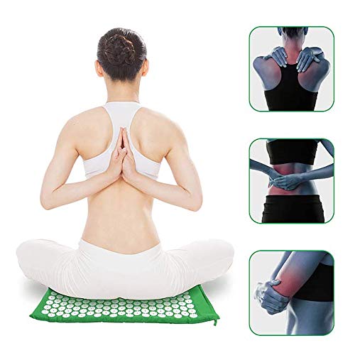 Leogreen - Alfombra de Acupuntura y Juego de Almohadas, Estera Set de Masaje, Verde, con bolsa y almohada, Estándar/Certificación: ROHS, Numero de clavos: 66 piezas en la almohada Leogreen - Alfombra de Acupuntura y Juego de Almohadas, Estera Set de Masaje, Verde, con bolsa y almohada, Estándar/Certificación: ROHS, Numero de clavos: 66 piezas en la almohada