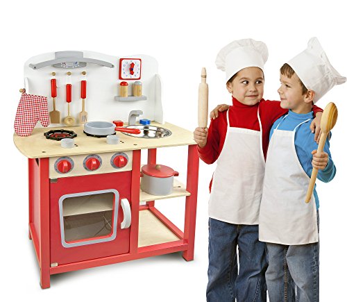 Leomark Cocina Madera Infantil De Juguete - color Classic Roja -Accesorios: Reloj, Grifo y Fregadero, Cubiertos, Utensilios de Cocina, Para Niños, Juego de Imitación, Dim: 60x30x75 (altura) cm Leomark Cocina Madera Infantil De Juguete - color Classic Roja -Accesorios: Reloj, Grifo y Fregadero, Cubiertos, Utensilios de Cocina, Para Niños, Juego de Imitación, Dim: 60x30x75 (altura) cm