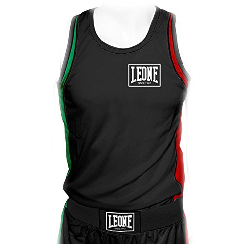 Leone 1947 AB721 Camiseta de Tirantes de Boxeo, Unisex – Adulto, Negro, M