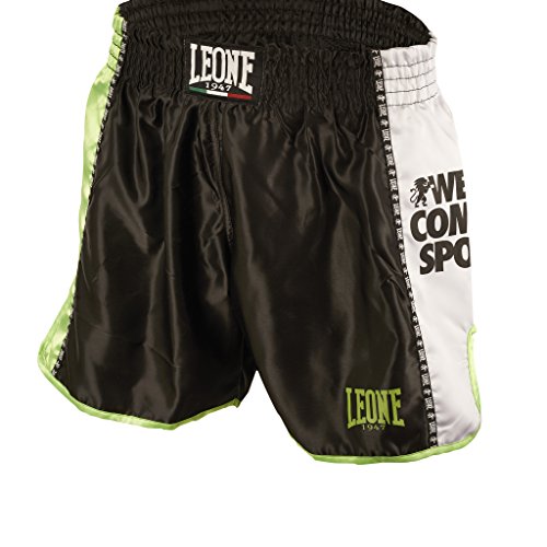 LEONE 1947 AB760 Pantalones Cortos de Kick-Thai, Unisex – Adulto, Negro, M LEONE 1947 AB760 Pantalones Cortos de Kick-Thai, Unisex – Adulto, Negro, M