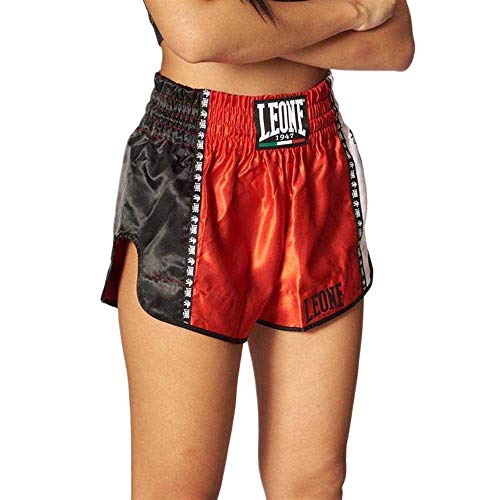 LEONE 1947 AB760 Pantalones Cortos de Kick-Thai, Unisex – Adulto, Rojo, M