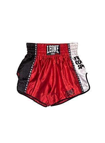 LEONE 1947 AB760 Pantalones Cortos de Kick-Thai, Unisex – Adulto, Rojo, M LEONE 1947 AB760 Pantalones Cortos de Kick-Thai, Unisex – Adulto, Rojo, M